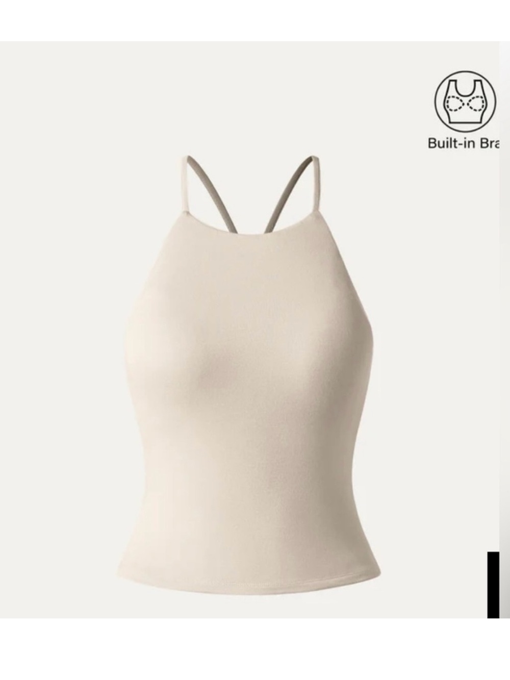 OGL Tie Back Bandless Brami NWT Size Medium Cream Beige Built In Bra